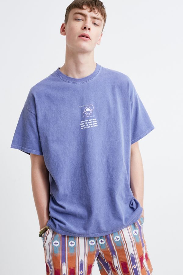 UO Paragraph Blue T-Shirt | Urban Outfitters UK