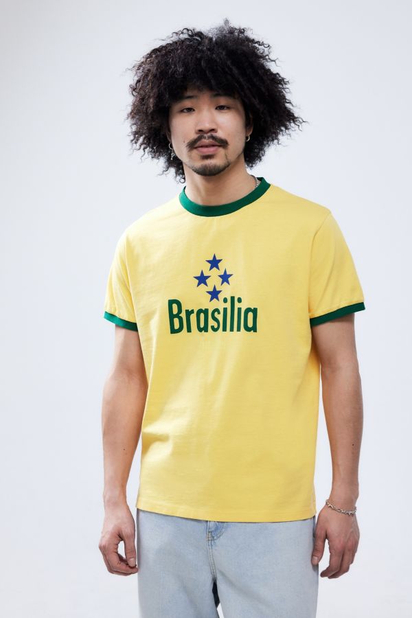 Slide View: 2: UO Gelb Brasilia Ringer T-Shirt