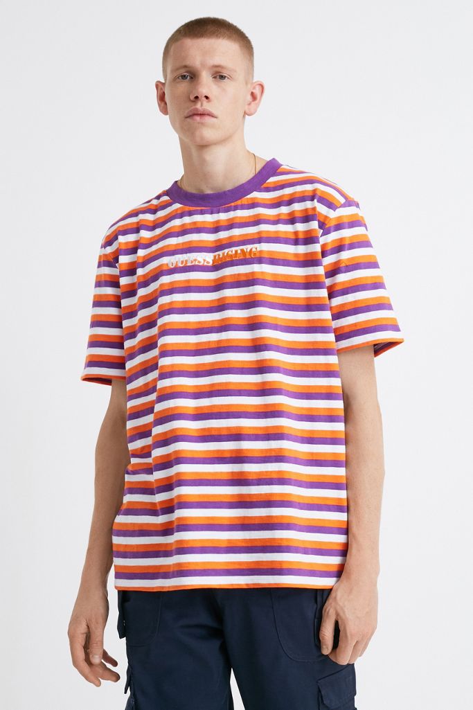 GUESS x 88rising Purple Stripe T-Shirt | Urban Outfitters UK