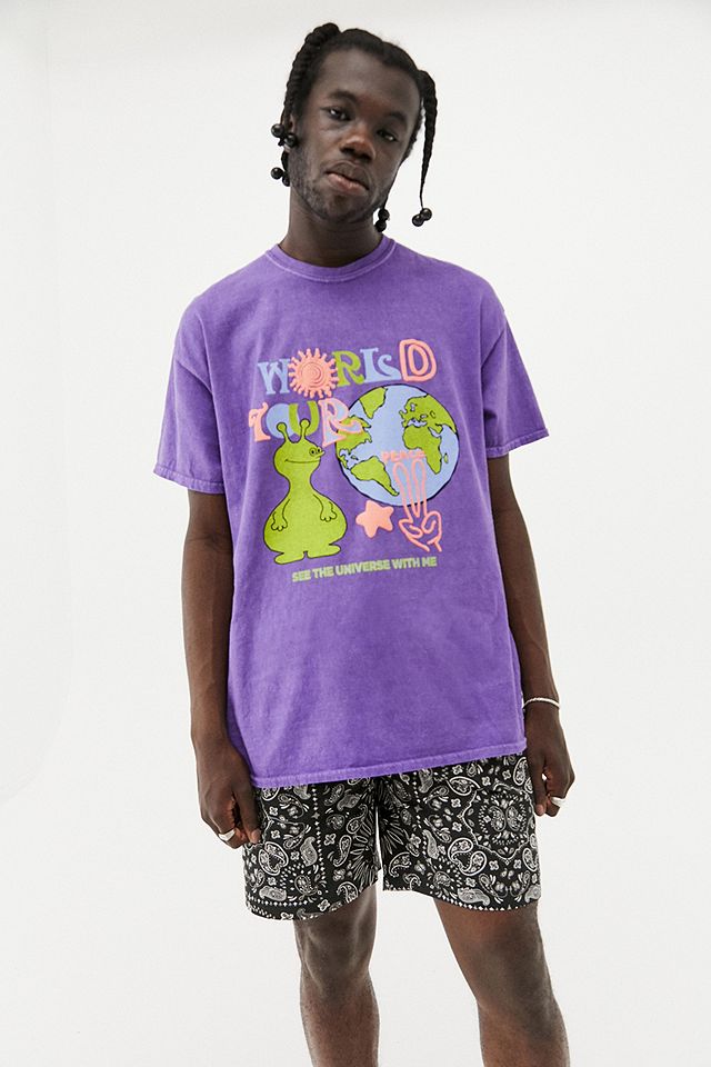 UO World Tour Puff-Print T-Shirt | Urban Outfitters UK
