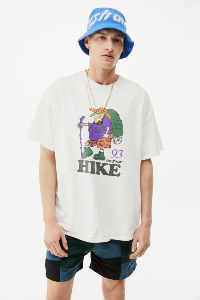 UO White On Your Hike T-Shirt | Urban Outfitters UK