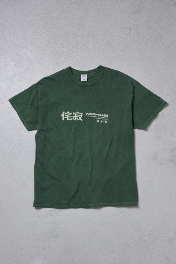 Slide View: 3: T-shirt Wabi-Sabi Vert Foncé UO