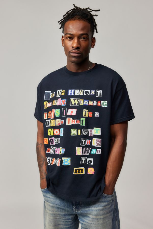 Slide View: 1: UO Black Magazine Collage T-Shirt