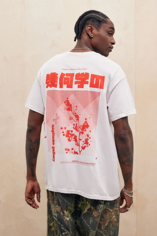 Slide View: 1: UO Pink Bonsai Grid T-Shirt