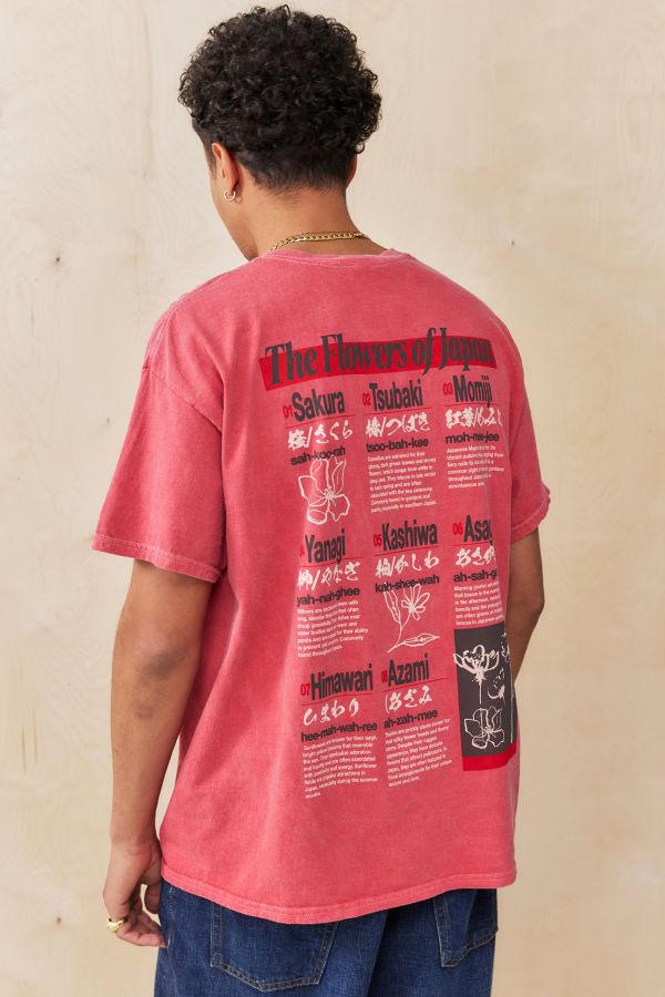 Slide View: 1: UO Red Flowers Of Japan T-Shirt