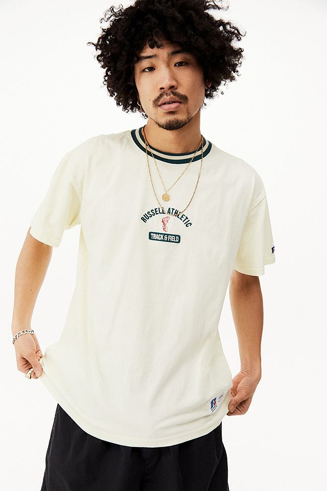 Russell Athletic UO Exclusive Ecru Blanda T-Shirt | Urban Outfitters UK