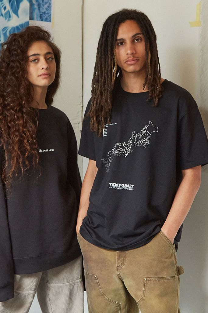 Temporary Collective Japan Black T-Shirt | Urban Outfitters UK