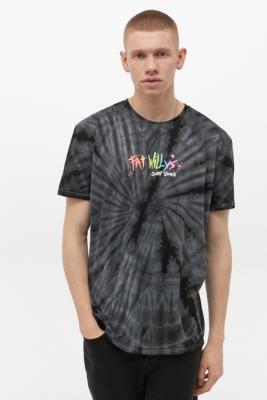 Fat Willy’s Neon Logo Black Tie-Dye T-Shirt | Urban Outfitters UK