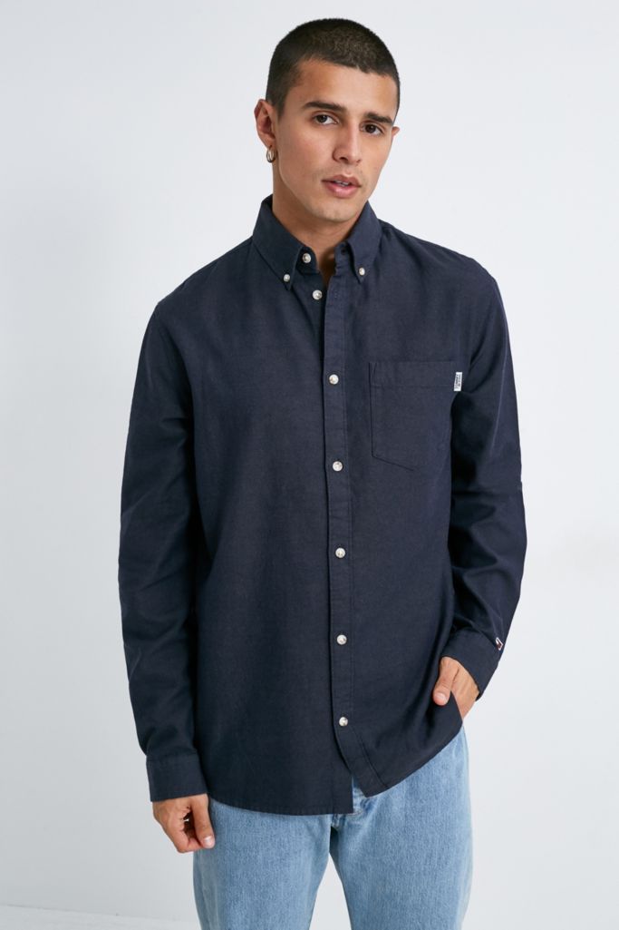 Tommy Jeans Navy Oxford Shirt | Urban Outfitters UK