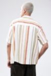 Thumbnail View 4: UO White & Red Stripe Gauze Short-Sleeved Shirt