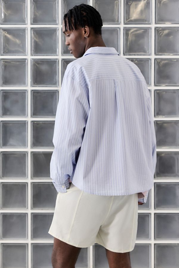 Vista diapositiva: 4: Camicia a Righe Business Poplin Blu Loom Nolan