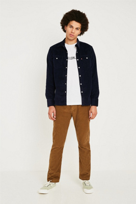 levi's barstow western corduroy shirt navy