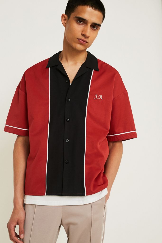 UO Red & Black Bowling Shirt Urban Outfitters FR