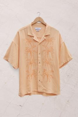 UO Embroidered Linen Men's Shirt | Urban Outfitters UK