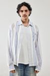 Thumbnail View 2: BDG Striped Blue & White Folded Hem Shirt