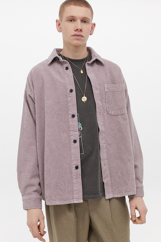 BDG Lilac Jumbo Corduroy Shirt | Urban Outfitters UK