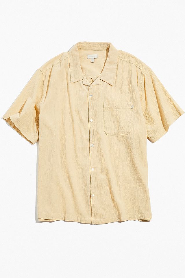 Standard Cloth Yellow Crinkle Textured Shirt | Urban Outfitters UK