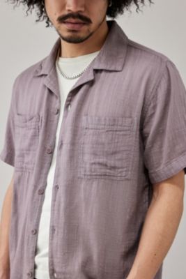 BDG Solid Mauve Gauze Shirt