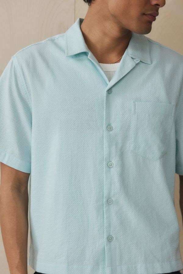 Slide View: 4: UO Liam Blue Seersucker Shirt