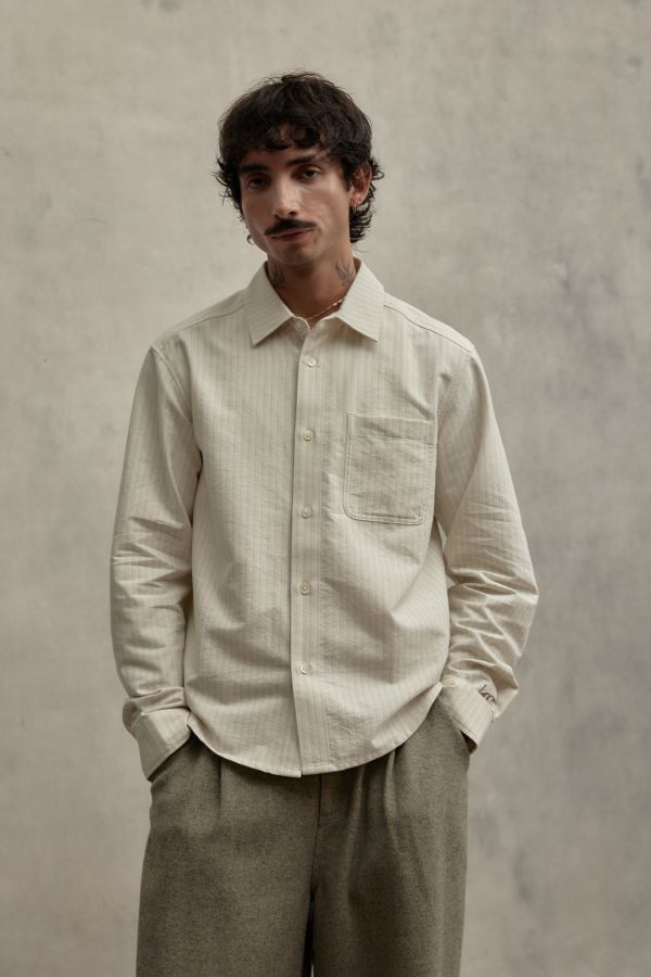 Slide View: 1: Loom White Stripe Shirt