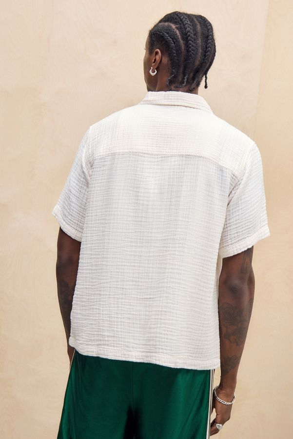 Slide View: 4: Ayker Ecru Triple Gauze Short Sleeve Shirt
