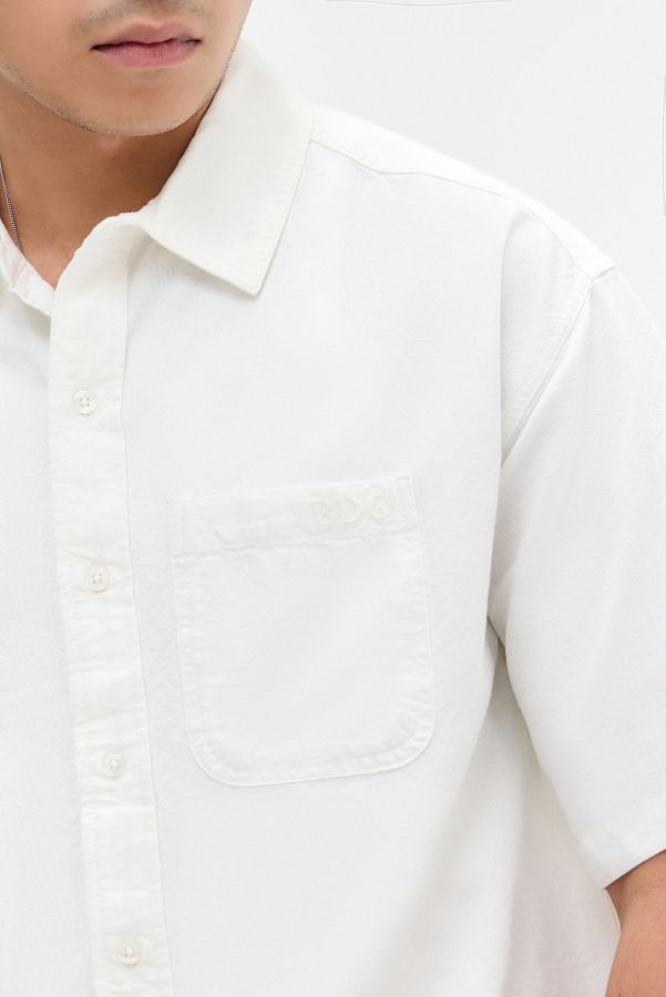 Slide View: 3: Chemise Oxford Blanche Arlo Crop BDG
