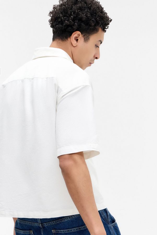 Slide View: 4: Chemise Oxford Blanche Arlo Crop BDG
