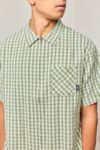 Thumbnail View 3: Temp Surf Co UO Exclusive Green Gingham Seersucker Zip-Through Shirt