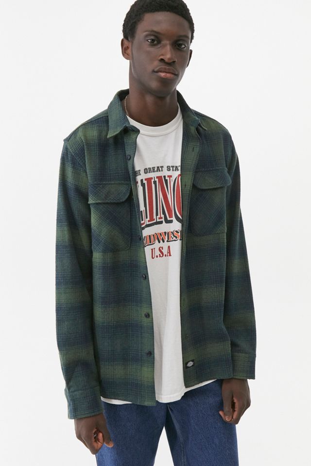 Dickies Green Checked Shirt Urban Outfitters UK