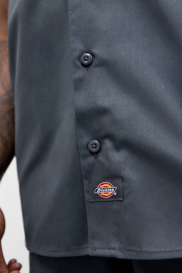 Slide View: 3: Dickies Anthrazit Kurzarm-Arbeitshemd