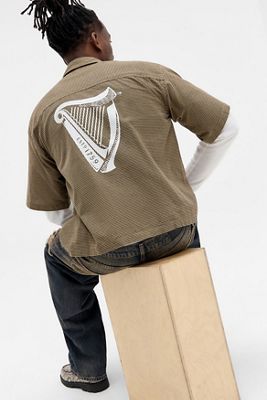 Basic Pleasure Mode UO Exclusive Brown Guinness Check Shirt