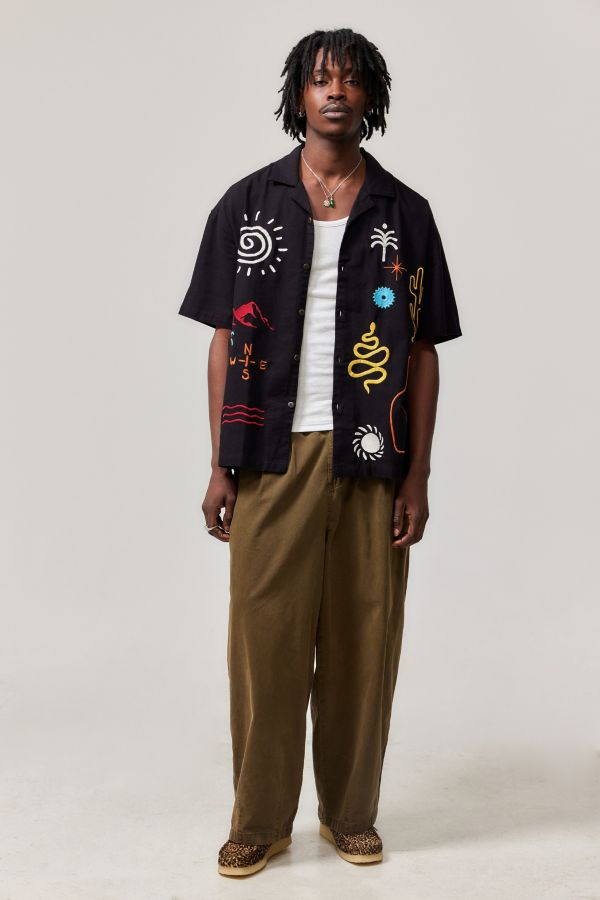 Slide View: 3: UO Ray Black Embroidered Shirt