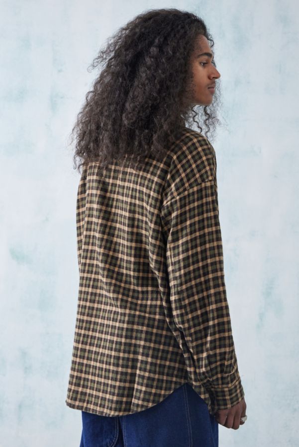 Slide View: 4: UO Green & Brown Houndstooth Shirt