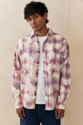 BDG Pink Bleach Check Shirt