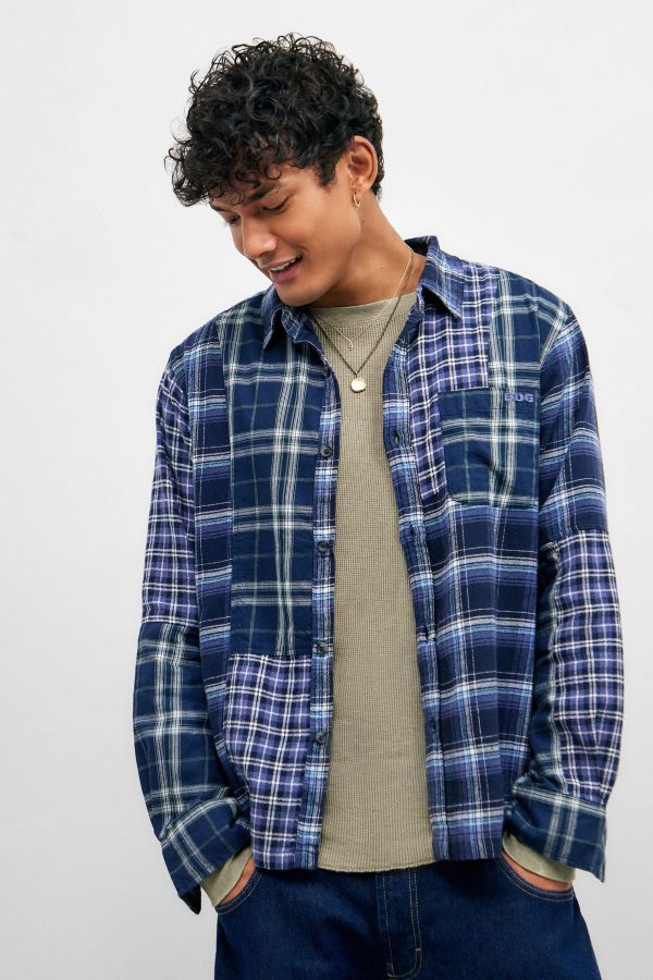 Slide View: 1: BDG Patchwork Check Shirt