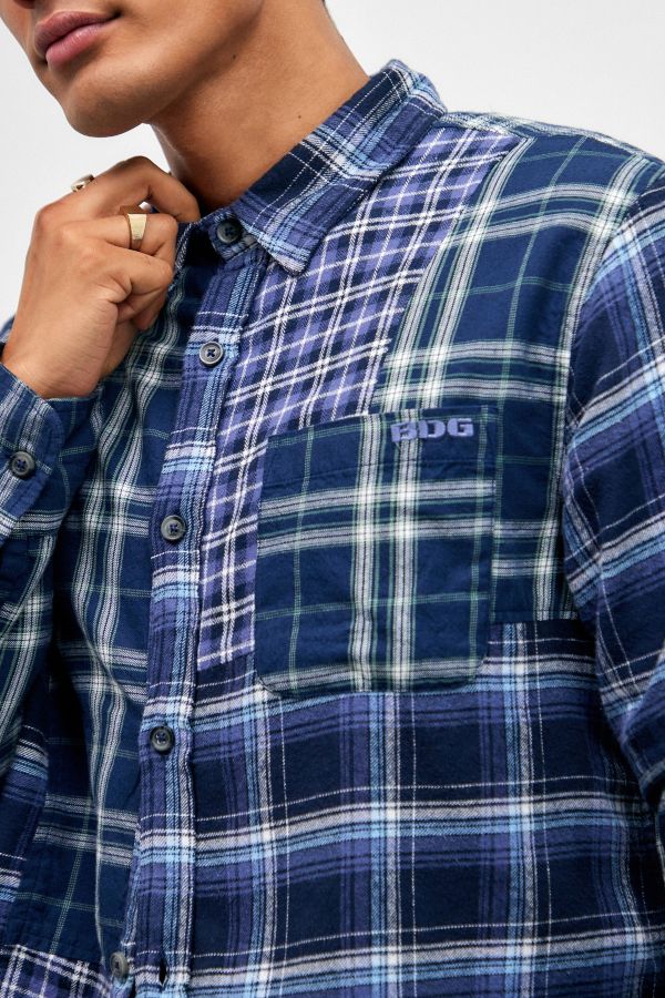 Slide View: 5: BDG Patchwork Check Shirt