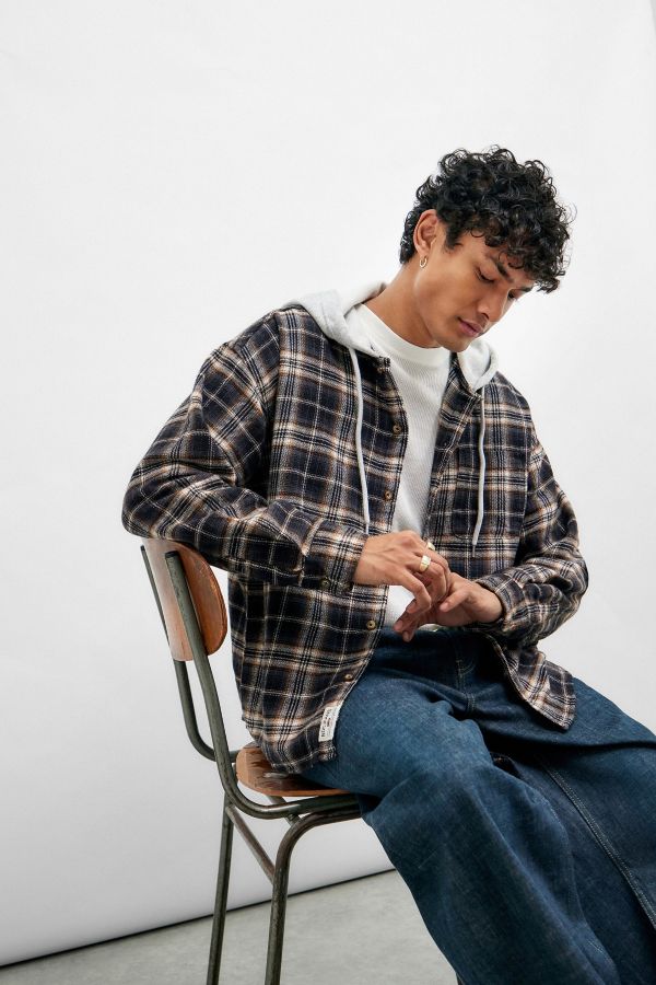 Slide View: 2: BDG Hooded Check Shirt