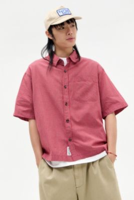 Chemise à manches courtes BDG à carreaux rouge mini