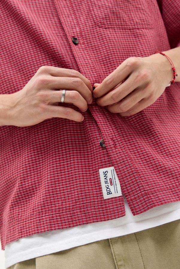 Vista diapositiva: 3: BDG Red Mini Check Short Sleeve Shirt