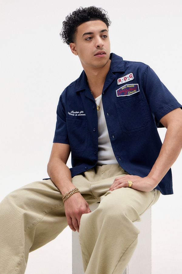 Vista diapositiva: 1: BDG Navy Badge Mechanic Shirt