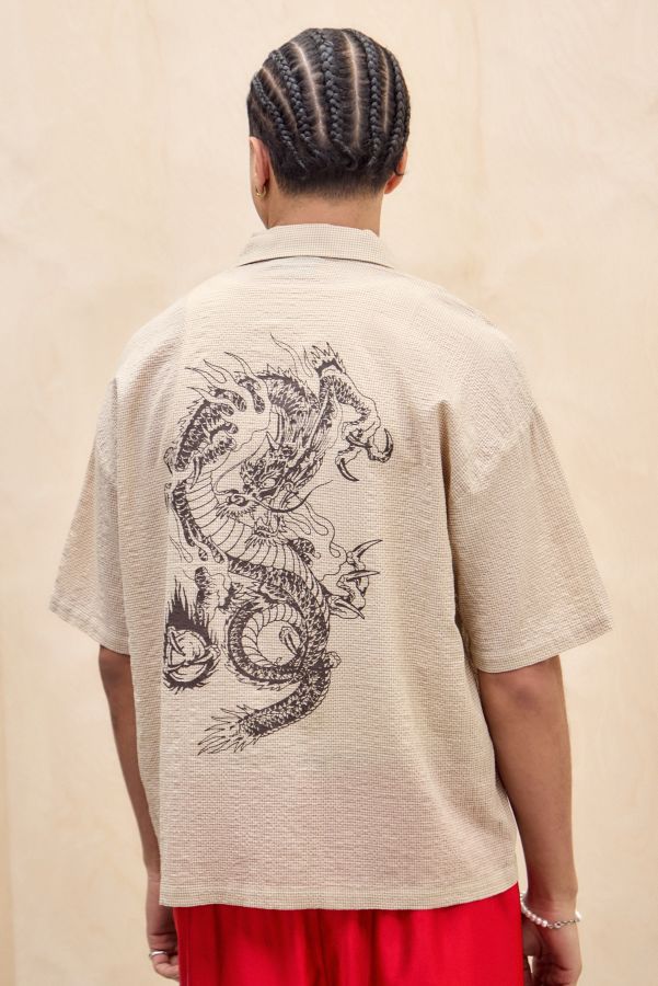 Slide View: 1: Ed Hardy UO Exclusive Seersucker Short Sleeve Shirt