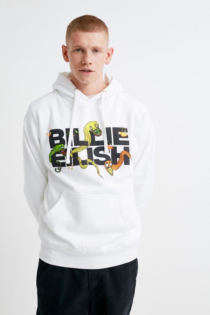 Uo Billie Eilish White Hoodie Urban Outfitters Uk