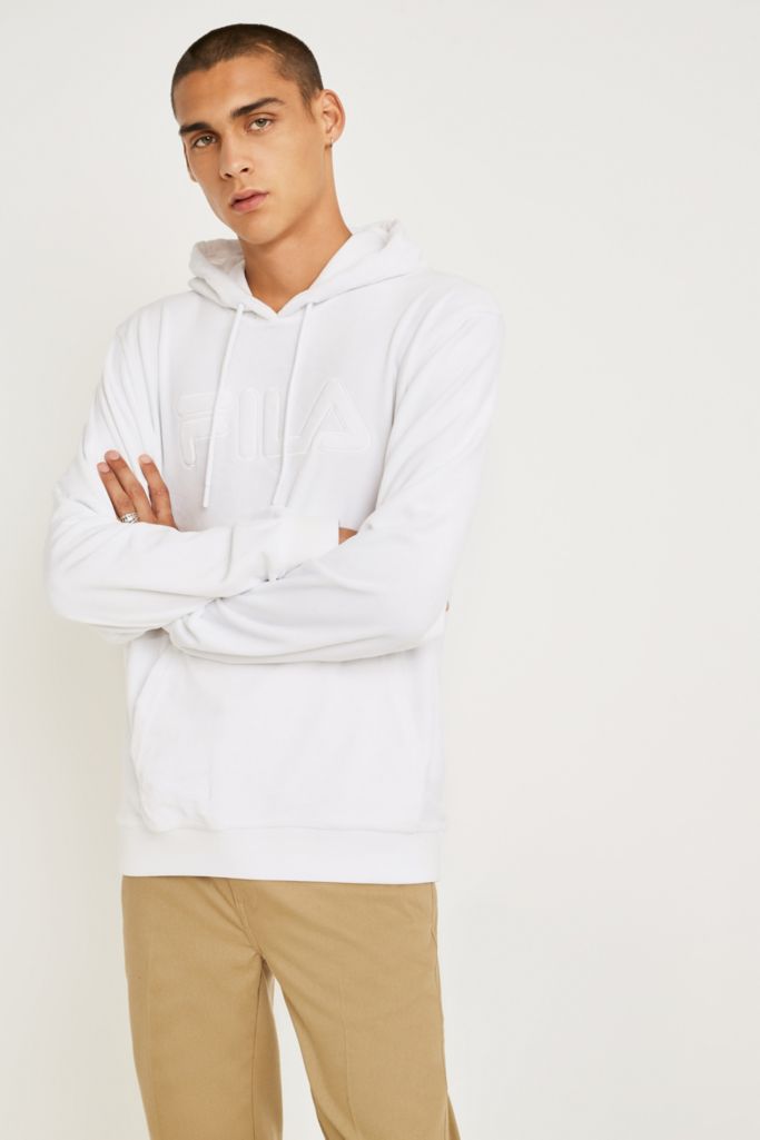 FILA Asher White Velour Hoodie | Urban Outfitters UK