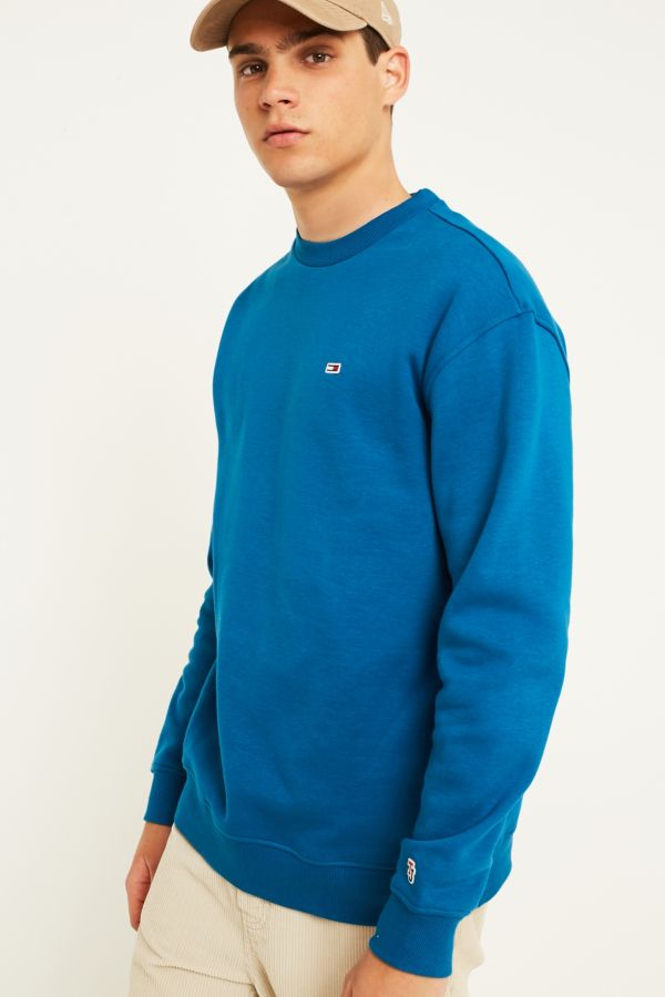 Tommy Jeans Classic Blue Crew Neck Sweatshirt | Urban Outfitters UK