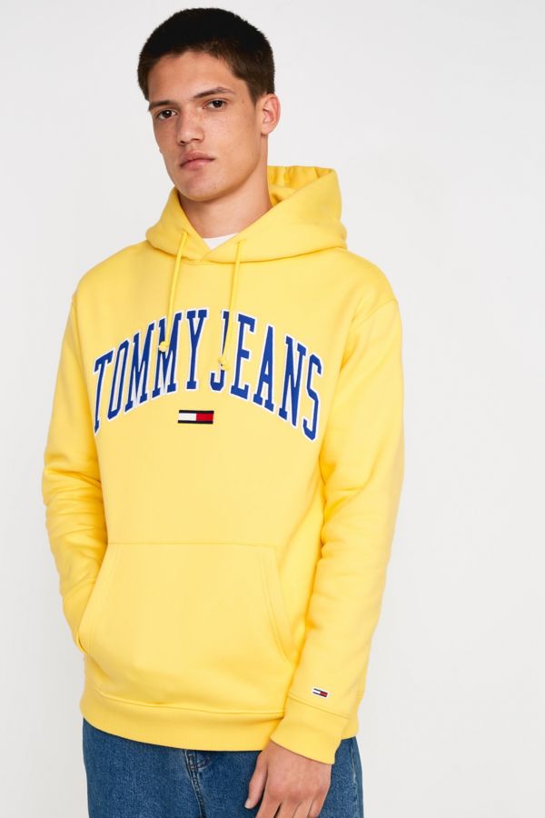 Tommy Jeans Collegiate Yellow Hoodie | Urban Outfitters UK