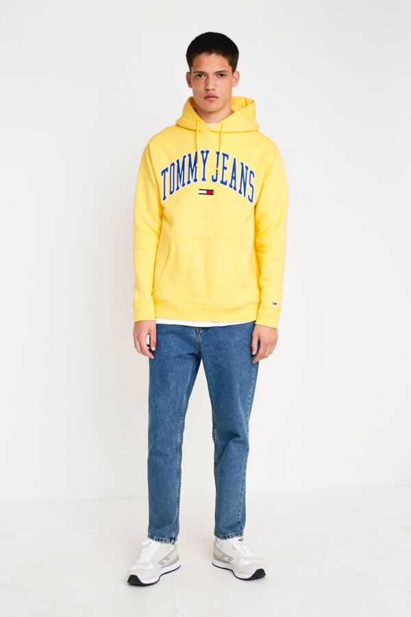 Tommy Jeans Collegiate Yellow Hoodie | Urban Outfitters UK