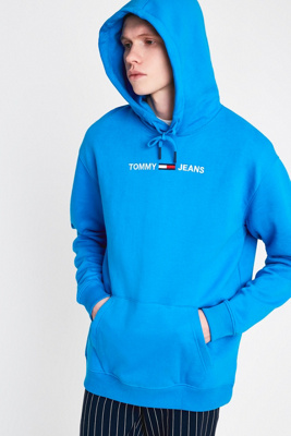 tommy jeans small logo pullover hoodie