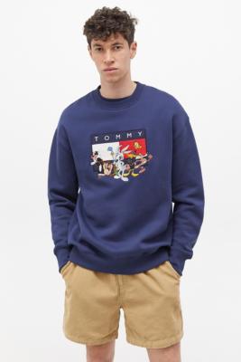 tommy jeans crest collection navy crew neck sweatshirt