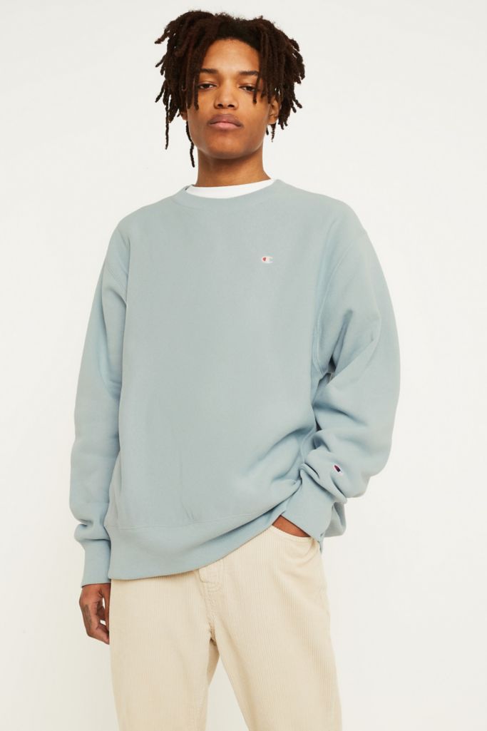 Champion x UO Dusty Blue Reverse Weave Crew Neck Sweatshirt | Urban ...