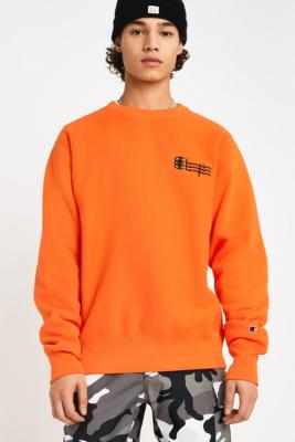 orange and black champion hoodie